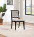 Elodie Upholstered Padded Seat Dining Side Chair Dove Grey and Black (Set of 2) image