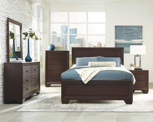 Kauffman Bedroom Set with High Straight Headboard image