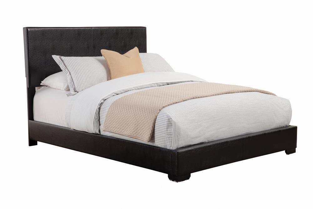 Conner Twin Upholstered Panel Bed Black