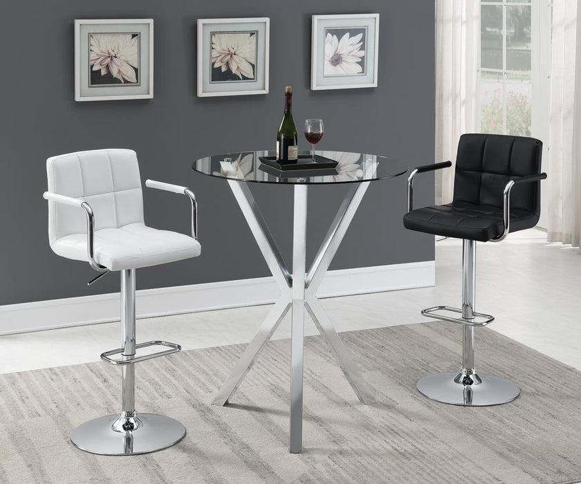 Palomar Adjustable Height Bar Stool White and Chrome