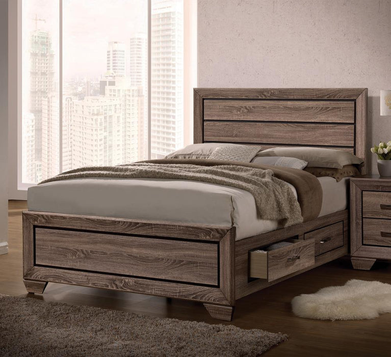 Kauffman Queen Panel Bed Washed Taupe